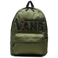 σακίδιο vans wm realm flying v backpack vn0a3ui8zbf1 πράσινο ύφασμα - ύφασμα