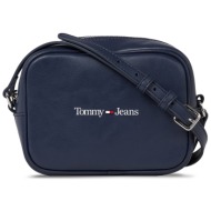 τσάντα tommy jeans camera bag aw0aw15029 σκούρο μπλε απομίμηση δέρματος/-απομίμηση δέρματος