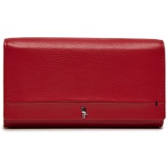 μεγάλο πορτοφόλι γυναικείο puccini na1706 κόκκινο φυσικό δέρμα/grain leather