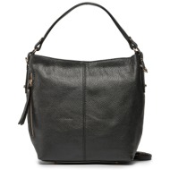 τσάντα creole k11364 μαύρο φυσικό δέρμα/grain leather