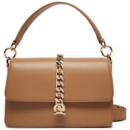 τσάντα tommy hilfiger chain leather aw0aw16797 καφέ φυσικό δέρμα/grain leather