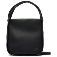 τσάντα calvin klein jeans k60k612249 μαύρο απομίμηση δέρματος/-απομίμηση δέρματος