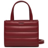 τσάντα calvin klein line quilt mini tote k60k612116 κόκκινο απομίμηση δέρματος/-απομίμηση δέρματος