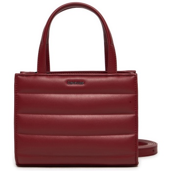 τσάντα calvin klein line quilt mini tote k60k612116 κόκκινο