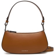 τσάντα coccinelle e5 qx0 52 01 01 καφέ φυσικό δέρμα - grain leather