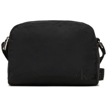 τσάντα calvin klein jeans k60k612282 μαύρο ύφασμα - ύφασμα