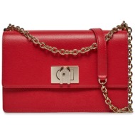 τσάντα furla 1927 s crossbody 24 bafiaco-are000-2673s-1007 κόκκινο φυσικό δέρμα - grain leather