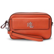 τσάντα lauren ralph lauren 432934353008 πορτοκαλί φυσικό δέρμα - grain leather