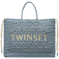 τσάντα twinset 241tb7320 μπλε ύφασμα - ύφασμα