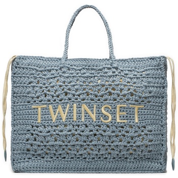 τσάντα twinset 241tb7320 μπλε ύφασμα - ύφασμα σε προσφορά