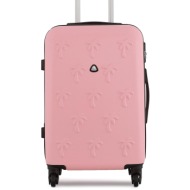 μεσαία βαλίτσα semi line t5704-2 ροζ υλικό - abs