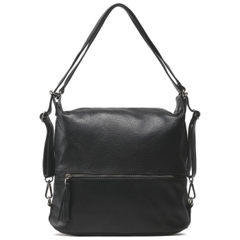 τσάντα ryłko r40607tb μαύρο φυσικό δέρμα/grain leather