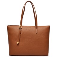 τσάντα coccinelle n15 coccinellegleen e1 n15 11 02 01 καφέ φυσικό δέρμα - grain leather