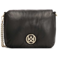 τσάντα kazar carla 82332-15-00 μαύρο φυσικό δέρμα - grain leather