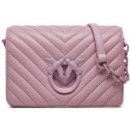 τσάντα pinko love click mini . pe 24 pltt 100067 a0vm ροζ φυσικό δέρμα/grain leather