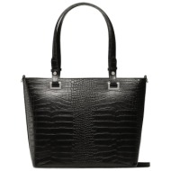 τσάντα creole k11330 μαύρο φυσικό δέρμα/grain leather