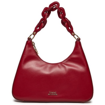 τσάντα tommy hilfiger soft leather shoulder bag aw0aw16293