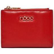 μικρό πορτοφόλι γυναικείο nobo npur-lr0131-c005 κόκκινο φυσικό δέρμα/grain leather