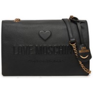 τσάντα love moschino jc4113pp1ll1000a μαύρο φυσικό δέρμα/grain leather