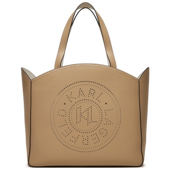 τσάντα karl lagerfeld 241w3068 μπεζ φυσικό δέρμα/grain