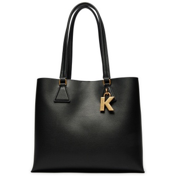 τσάντα karl lagerfeld 245w3046 μαύρο φυσικό δέρμα/grain