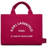 τσάντα karl lagerfeld 240w3892 κόκκινο ύφασμα - ύφασμα