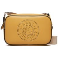 τσάντα karl lagerfeld 241w3029 κίτρινο φυσικό δέρμα/grain leather