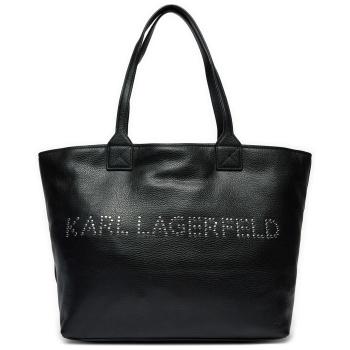 τσάντα karl lagerfeld 245w3087 μαύρο φυσικό δέρμα/grain