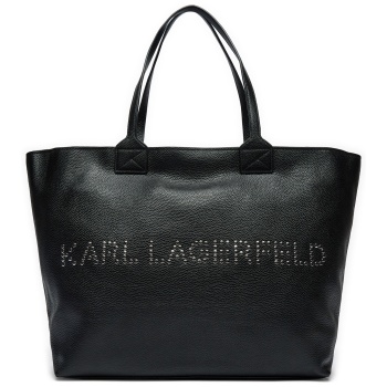 τσάντα karl lagerfeld 245w3086 μαύρο φυσικό δέρμα/grain