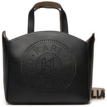 τσάντα karl lagerfeld 241w3069 μαύρο φυσικό δέρμα/grain