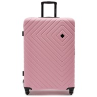 μεγάλη βαλίτσα wittchen 56-3a-753-35 ροζ υλικό - abs