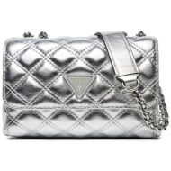 τσάντα guess giully (qv) mini-bags hwqv87 48740 ασημί απομίμηση δέρματος/-απομίμηση δέρματος