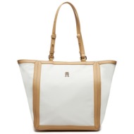 τσάντα tommy hilfiger th essential s tote cb aw0aw16415 λευκό υφασμα/-ύφασμα