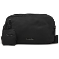 τσαντάκι calvin klein ck est. nylon camera bag k50k512116 μαύρο ύφασμα - ύφασμα