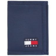 μεγάλο πορτοφόλι ανδρικό tommy jeans tjm ess daily nylon trifold am0am12083 σκούρο μπλε υφασμα/-ύφασ