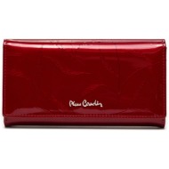 μεγάλο πορτοφόλι γυναικείο pierre cardin 02 leaf 114 κόκκινο φυσικό δέρμα - grain leather