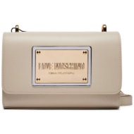 τσάντα love moschino jc4355pp0ik1211a μπεζ φυσικό δέρμα/grain leather