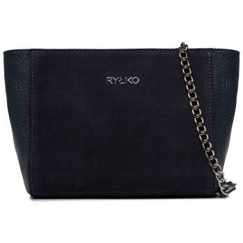 τσάντα ryłko r10106tb σκούρο μπλε φυσικό δέρμα/grain leather σε προσφορά