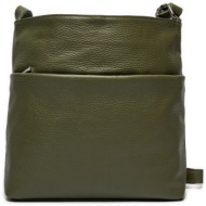 τσάντα creole k11413 πράσινο φυσικό δέρμα - grain leather