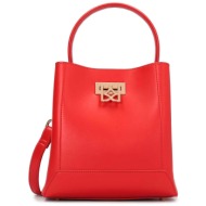 τσάντα kazar laurie s 62275-01-04 κόκκινο φυσικό δέρμα - grain leather