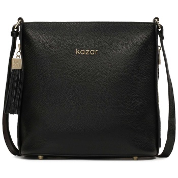 τσάντα kazar nissi 50278-01-n0 μαύρο φυσικό δέρμα - grain