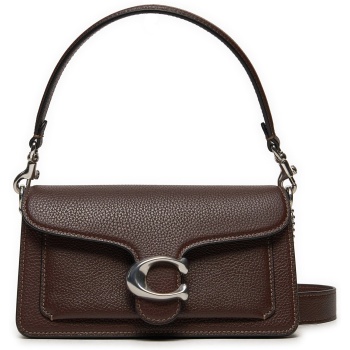τσάντα coach tabby cm546 καφέ φυσικό δέρμα/grain leather