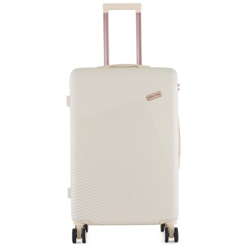 μεσαία βαλίτσα semi line t5757-3 εκρού υλικό/-υλικό υψηλής