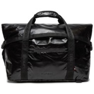 σάκος tommy hilfiger storm duffle am0am12459 μαύρο ύφασμα - ύφασμα