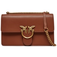 τσάντα pinko love one classic dc ai 24-25 pltt 100941 a0f1 καφέ φυσικό δέρμα - grain leather