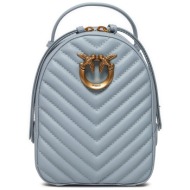 σακίδιο pinko love click mini backpack . ai 24-25 pltt 103614 a1j2 μπλε φυσικό δέρμα/grain leather