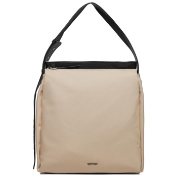 τσάντα calvin klein gracie shopper _canvas k60k611344 εκρού