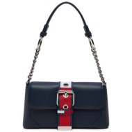 τσάντα tommy jeans tjw idol shoulder bag aw0aw16282 σκούρο μπλε απομίμηση δέρματος/-απομίμηση δέρματ