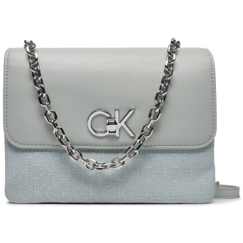 τσάντα calvin klein re-lock k60k611877 γκρι ύφασμα - ύφασμα σε προσφορά