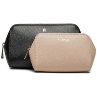 σετ τσαντάκια καλλυντικών furla camelia m cosmetic case set we00453-are000-bbr00-1007 μαύρο φυσικό δ